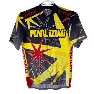 Pearl Izumi Cycling‎ Shirt Size Large Athletic Zip Up Star Burst Graphic GUC